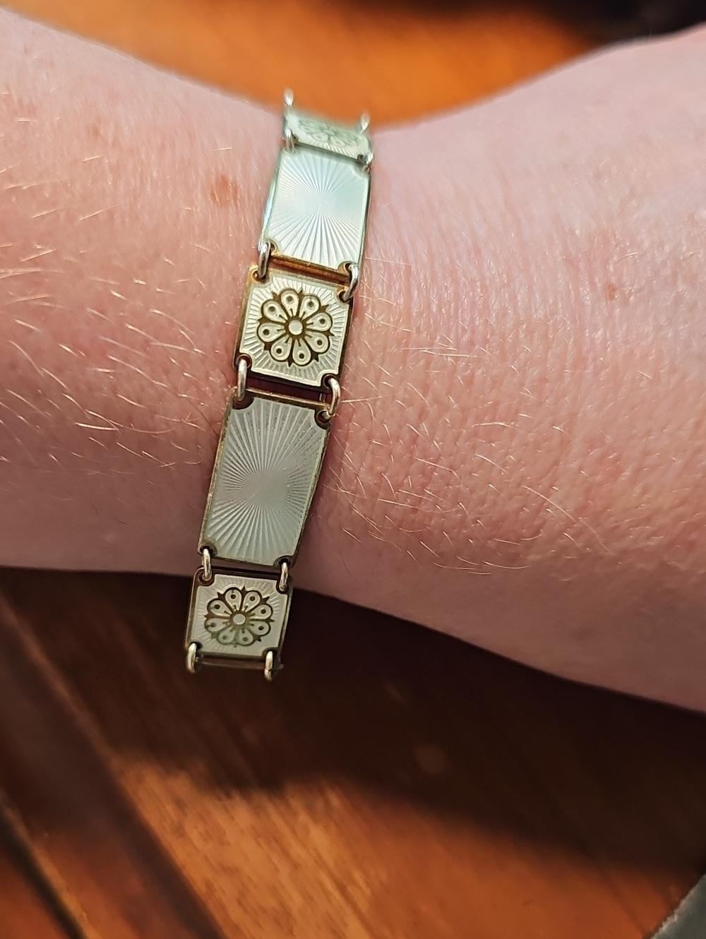 David Andersen Guilloch White On White Bracelet
